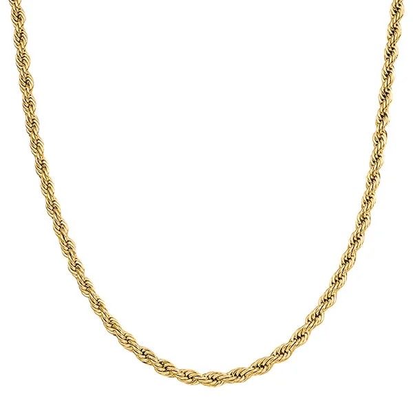 Classy Men 5mm Gold Rope Chain Necklace