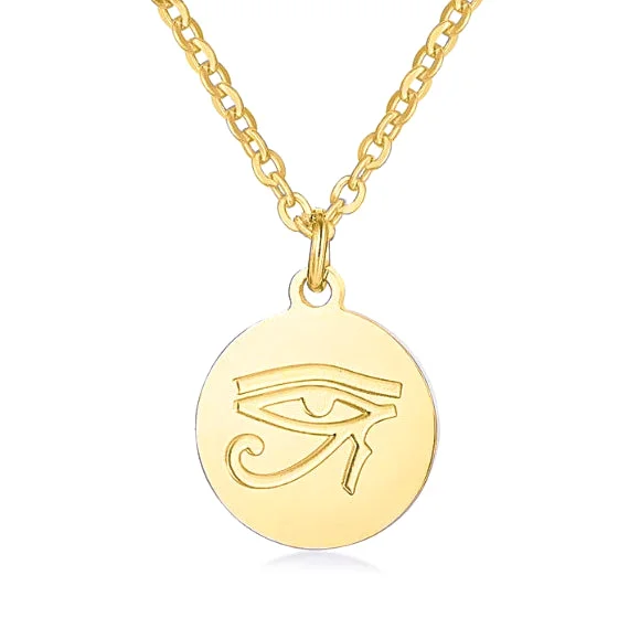 Classy Men Gold Eye Of Ra Pendant Necklace