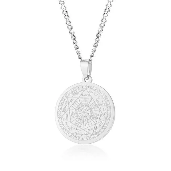 Classy Men Silver Coin Pendant Necklace