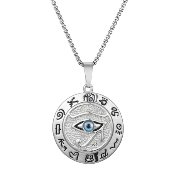 Classy Men Silver Eye Of Horus Pendant Necklace