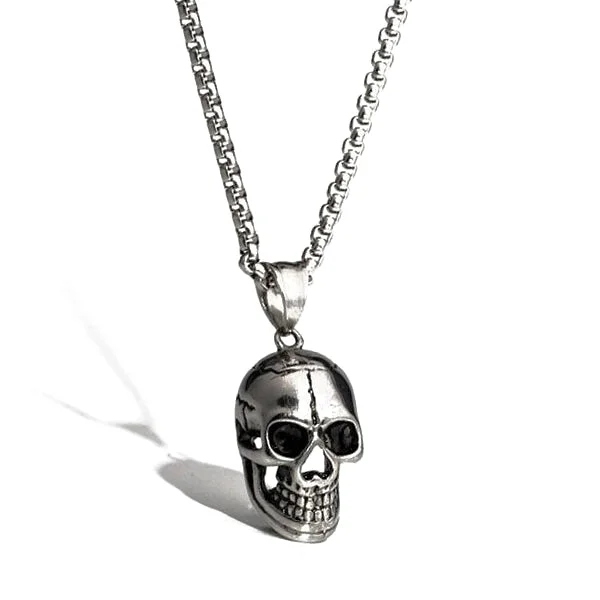 Classy Men Stainless Steel Skull Pendant Necklace