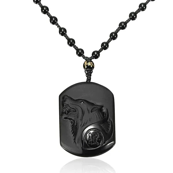 Classy Men Wolf Charm Pendant Necklace