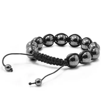 12MM Hematite Stone Bead Shamballa Bracelet