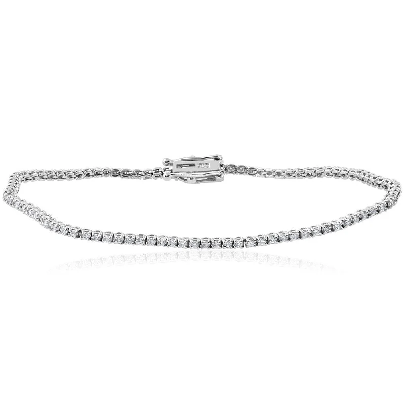 14k White Gold 1 1/2 ct TDW Diamond Tennis Bracelet