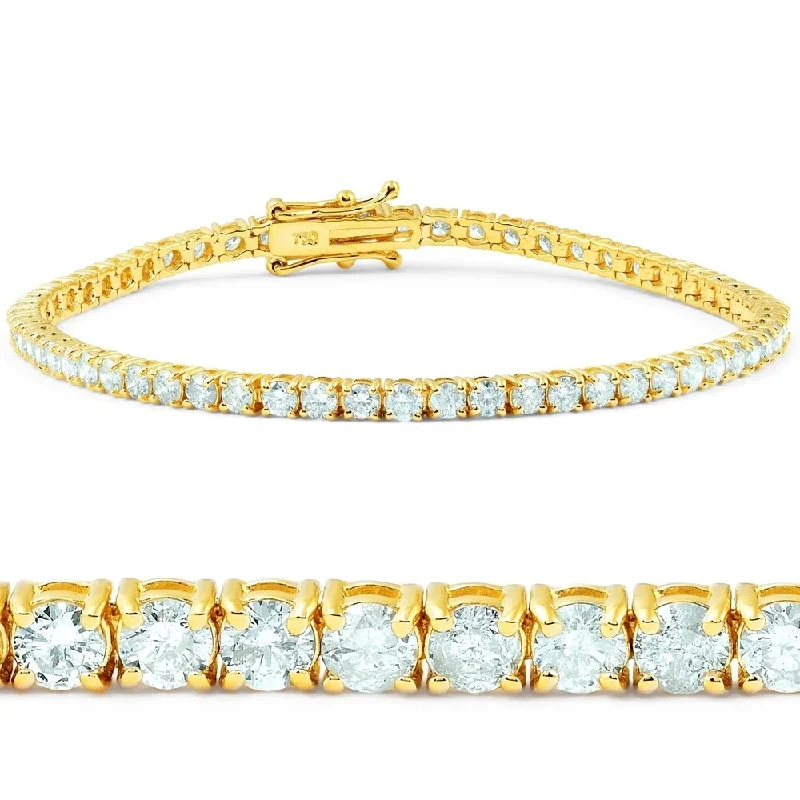 4.20ct Diamond Tennis Bracelet Yellow Gold 7"