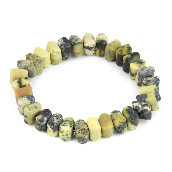 8mm Faceted Pumpkin Yellow Turquoise Gem Stone Bracelet