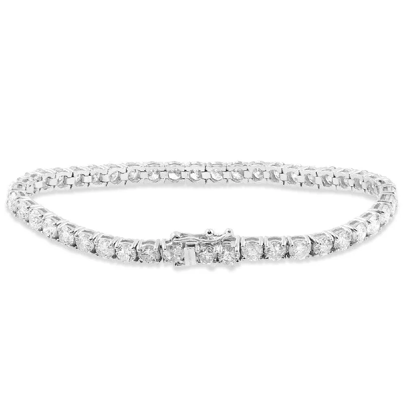 9 ct Genuine Diamond Tennis Bracelet 7" 14K White Gold