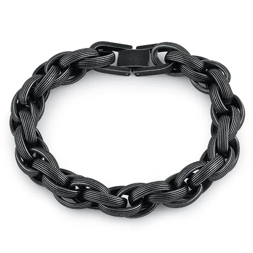 Black Stainless Steel Chain Link Bracelet