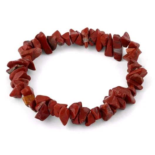 Chips Red Jasper Elastic Bracelet