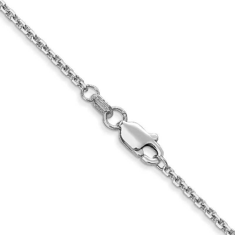 Curata 10k White Gold 9-inch 1.3mm Diamond-cut Cable Chain Anklet Ankle Bracelet for Women