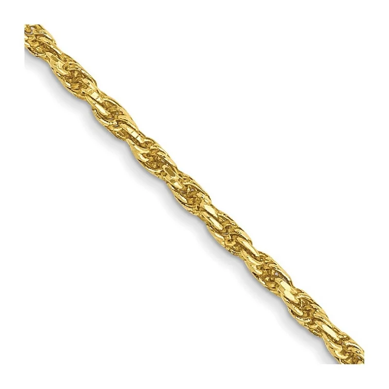 Curata 10k Yellow Gold Solid 1.5mm Sparkle Cut Rope Chain Anklet 9 Inch