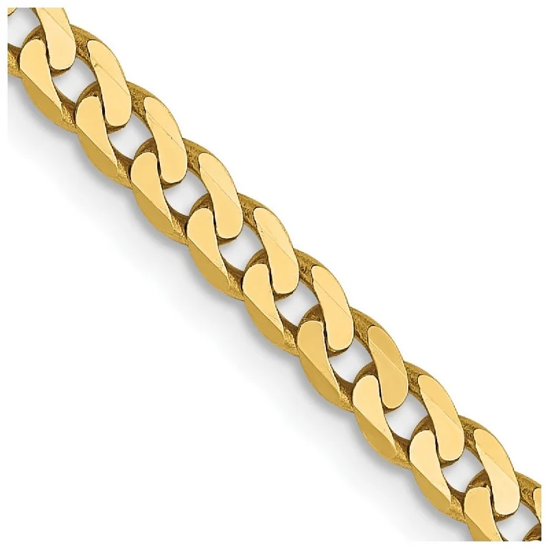 Curata 14k Yellow Gold Solid Polished 2.4mm Beveled Curb Bracelet