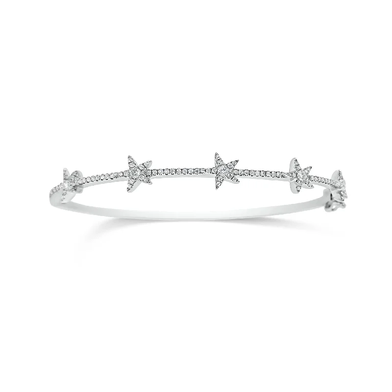 Dainty Diamond Star Bangle Bracelet