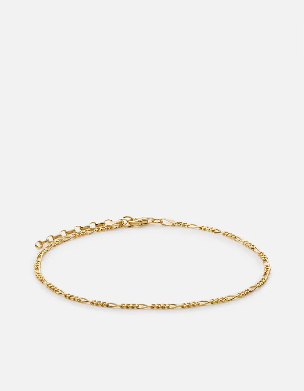 Figaro Chain Anklet, Gold Vermeil