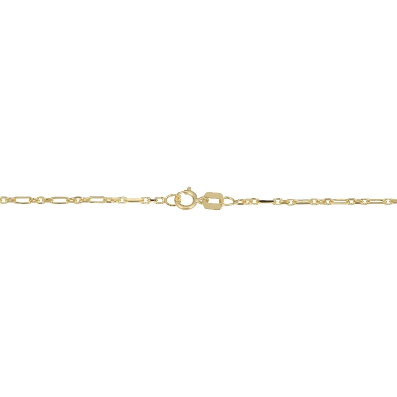 Fremada 14k Yellow Gold Figaro Forzatina 3+1 Link Anklet (10 inches)