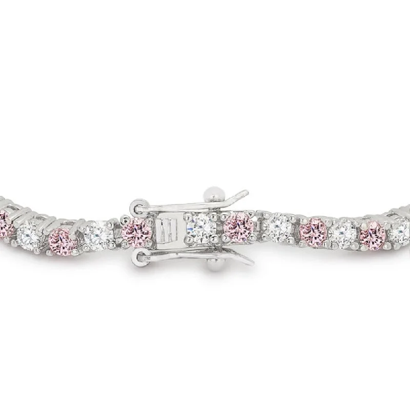 Lace Pink Cubic Zirconia Tennis Bracelet - Multi