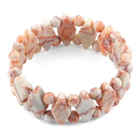 Princess Style Pink Web Jasper Gemstone Bracelet