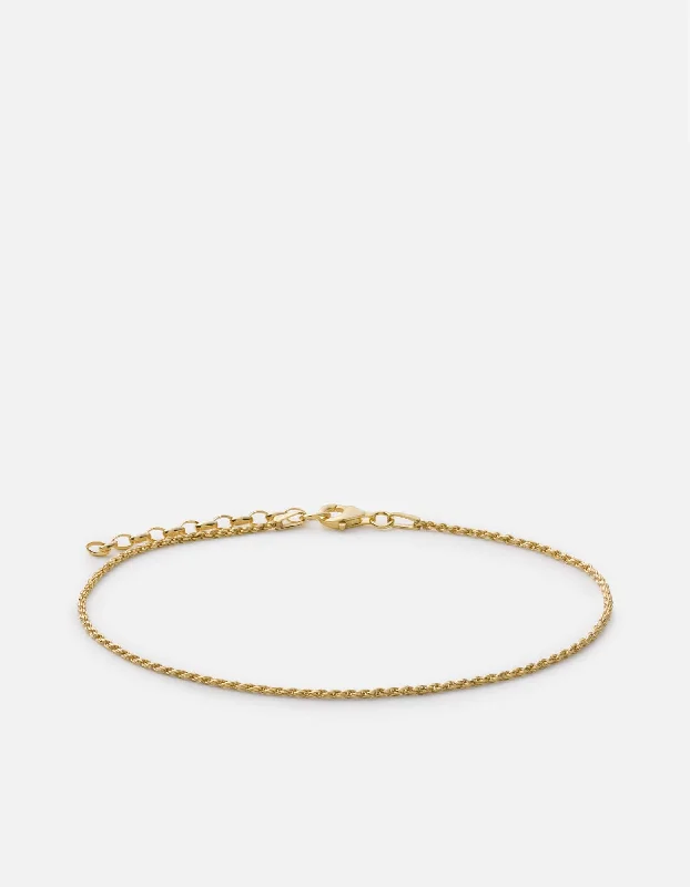 Rope Chain Anklet, Gold Vermeil