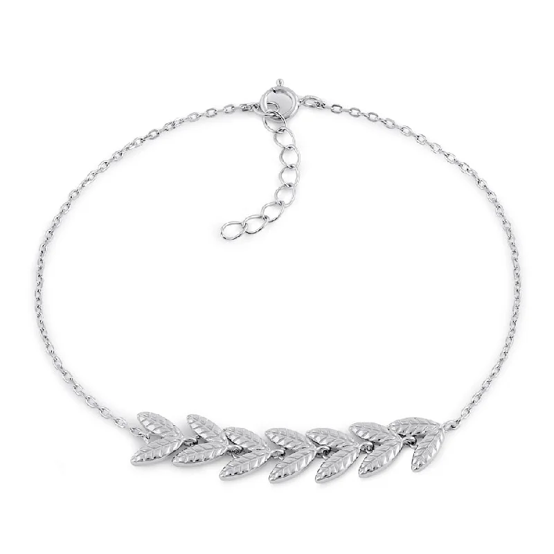 Sterling Silver Greek Leaf Bracelet