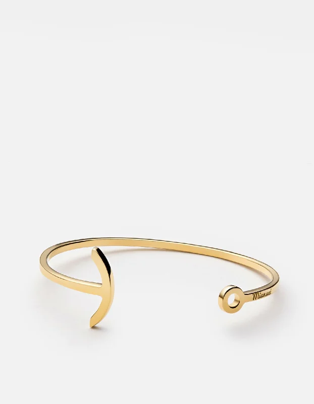 Thin Modern Anchor Cuff, Gold Vermeil