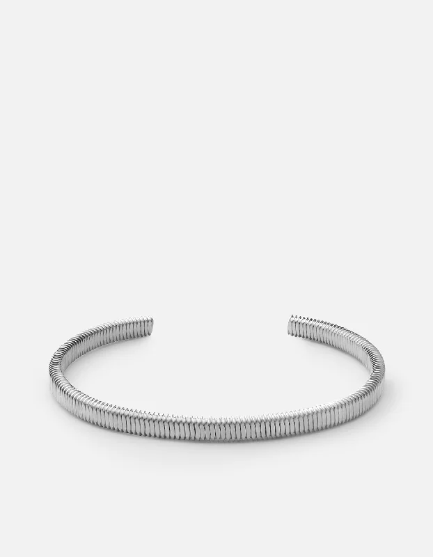 Thread Cuff, Matte Silver