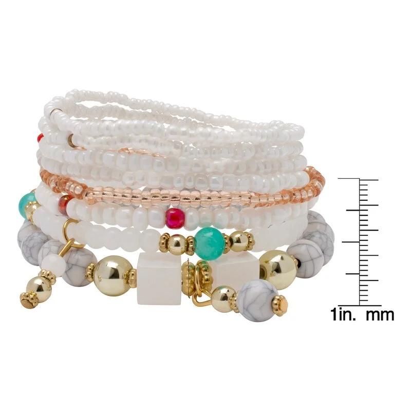 Victoria Townsend Gold Plated White Bead Layering Bracelet