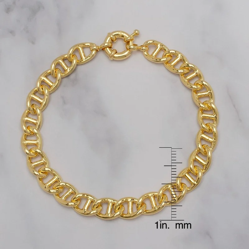 Victoria Townsend Yellow Gold Plated Anchor Link Chain Bracelet