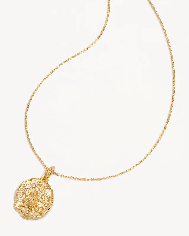 18k Gold Vermeil She is Zodiac Necklace - Libra