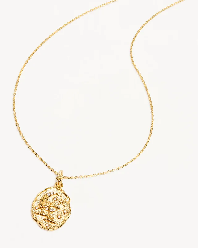 18k Gold Vermeil She is Zodiac Necklace - Pisces