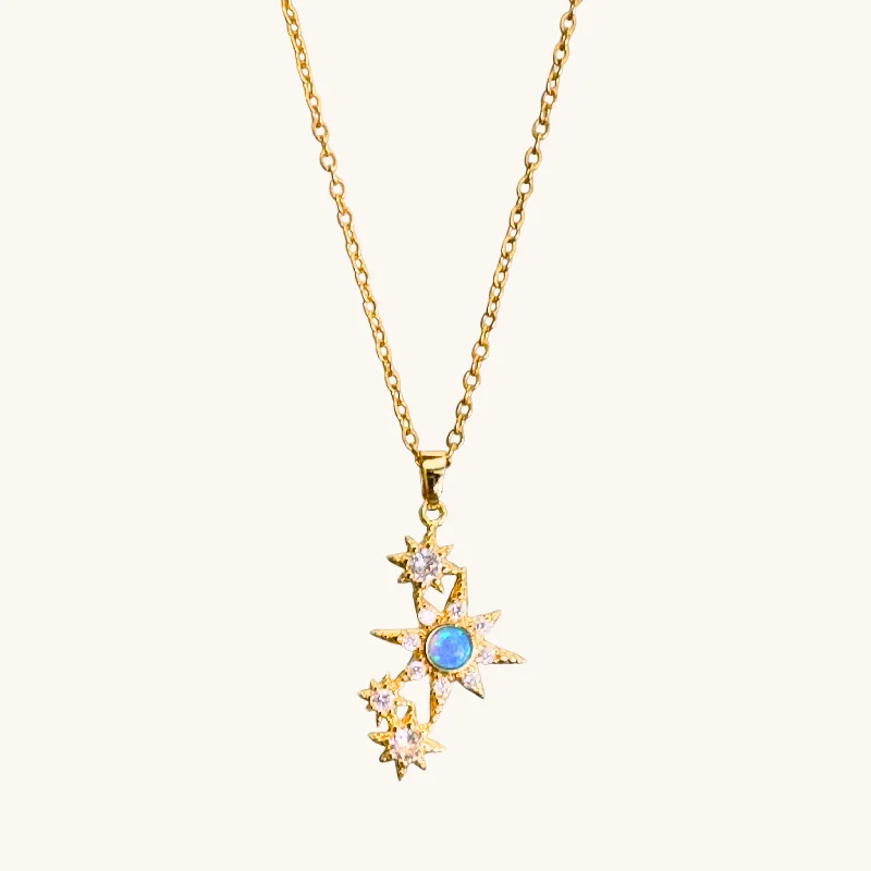 Blue Opal Multi-Star Necklace