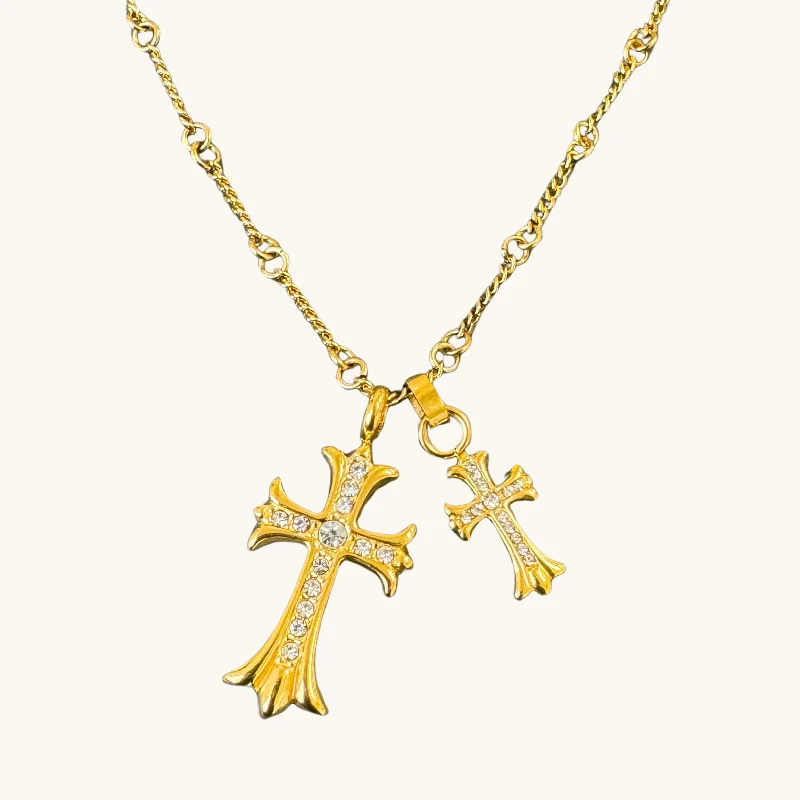 Double Cross Necklace