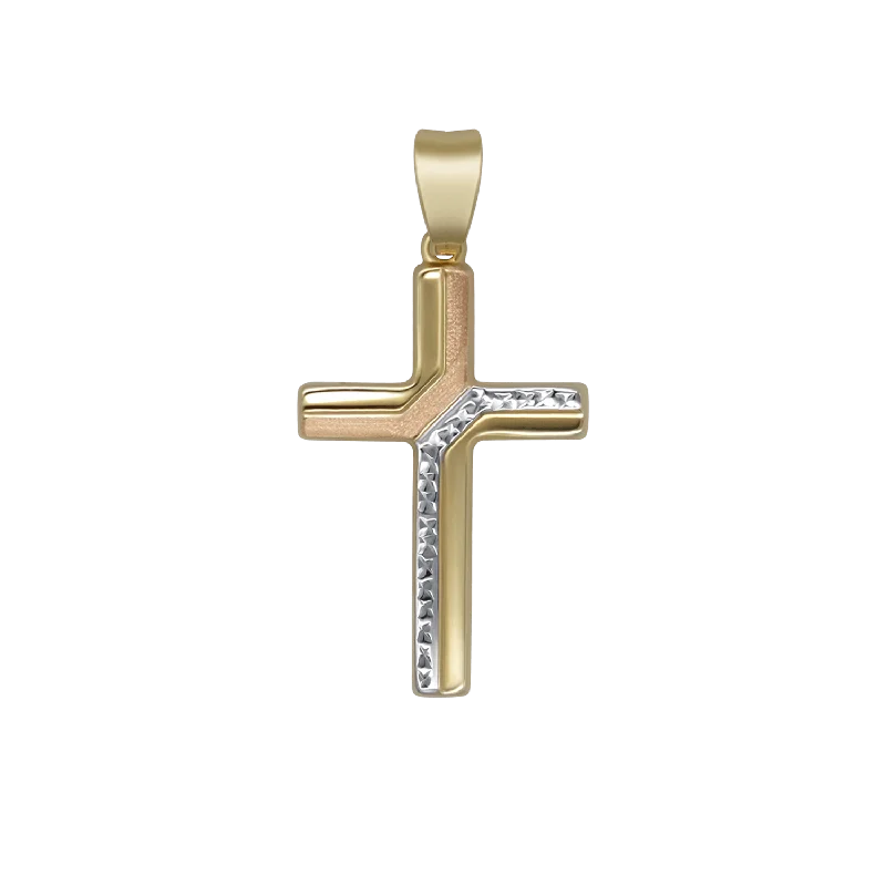 CROSS PENDANT - BICOLOR GOLD