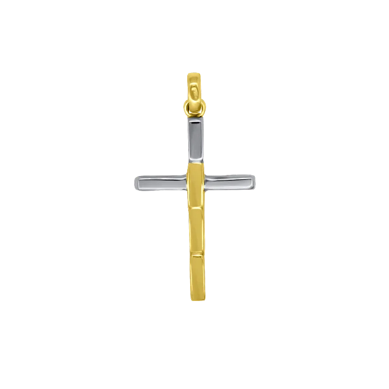 CROSS PENDANT - BICOLOR GOLD