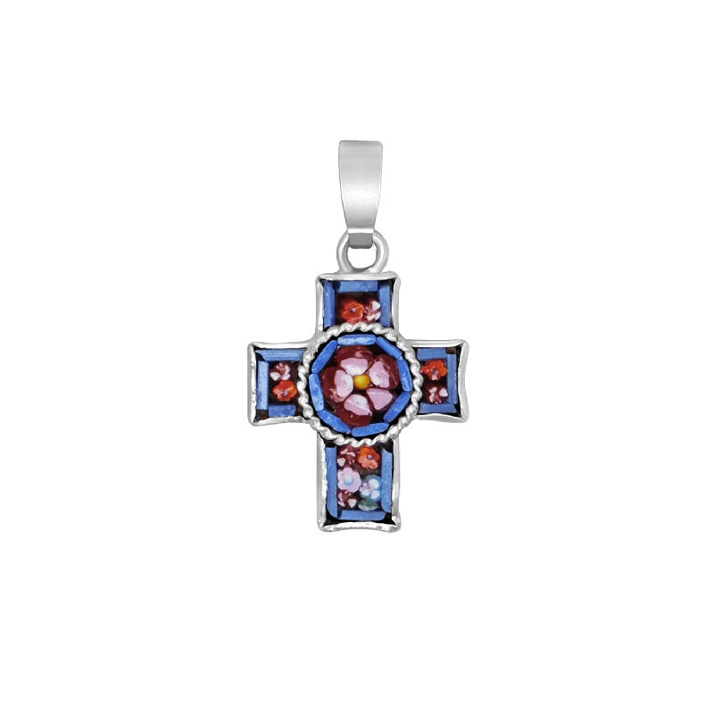 CROSS PENDANT - MICROMOSAIC JEWELRY - SILVER