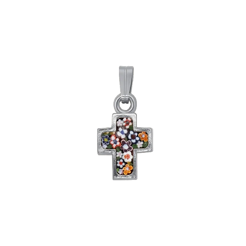 CROSS PENDANT - MICROMOSAIC JEWELRY - SILVER