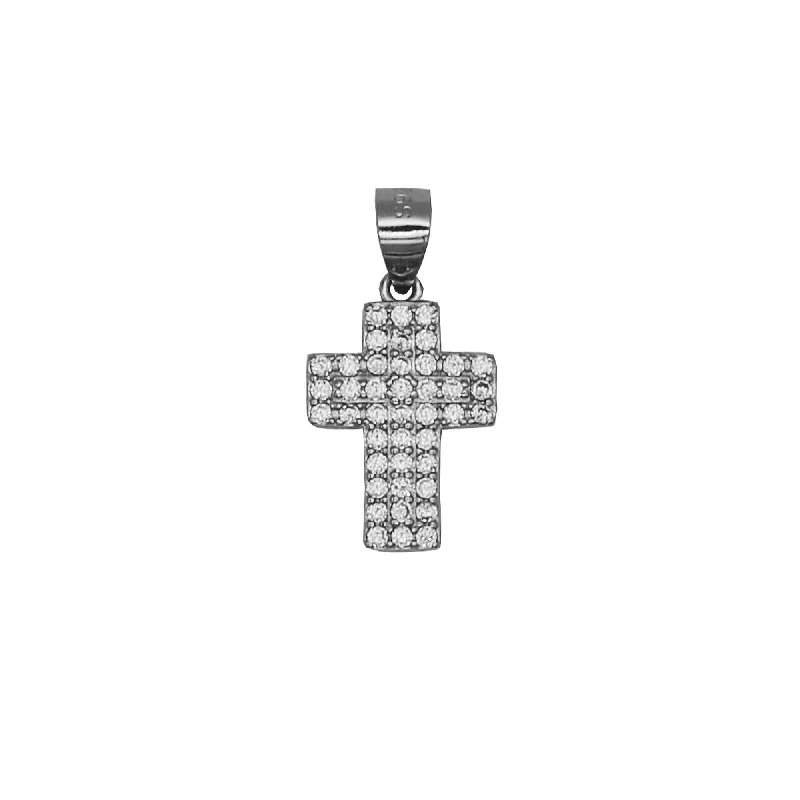 CROSS PENDANT - SILVER AND PAVÉ