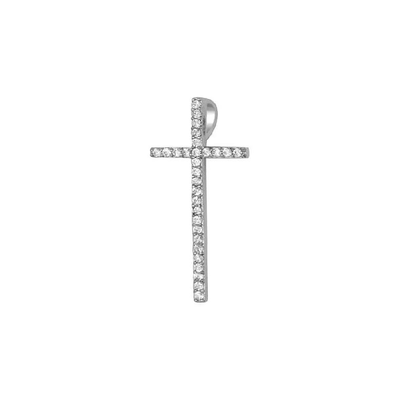 CROSS PENDANT - SILVER AND ZIRCONIA