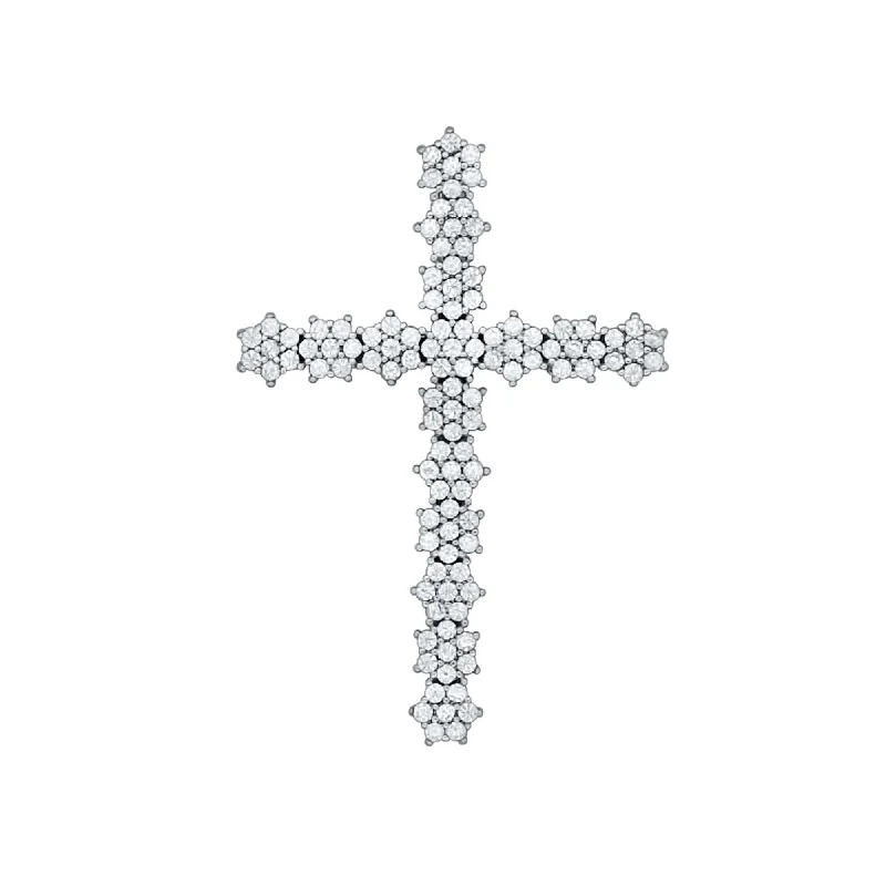 CROSS PENDANT - SILVER AND ZIRCONIA