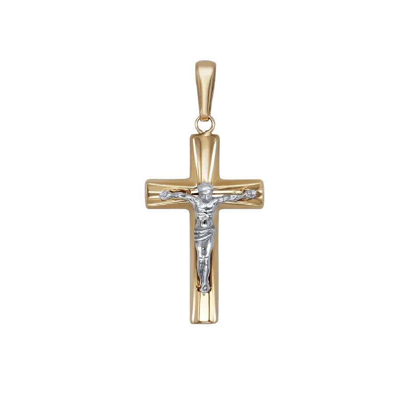 CRUCIFIX PENDANT - BICOLOR GOLD