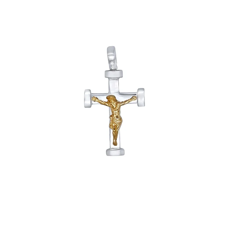 CRUCIFIX PENDANT - BICOLOR SILVER