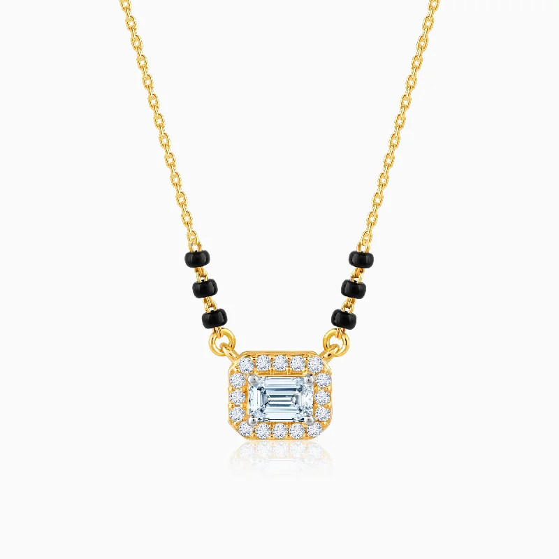 Gold Square Diamond Mangalsutra