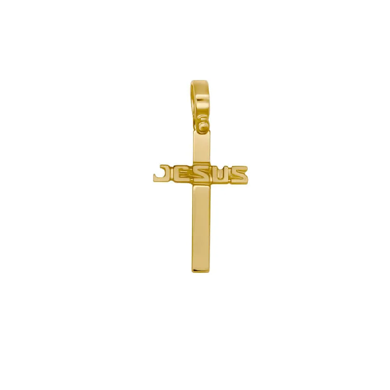 JESUS CROSS PENDANT - GOLDEN SILVER