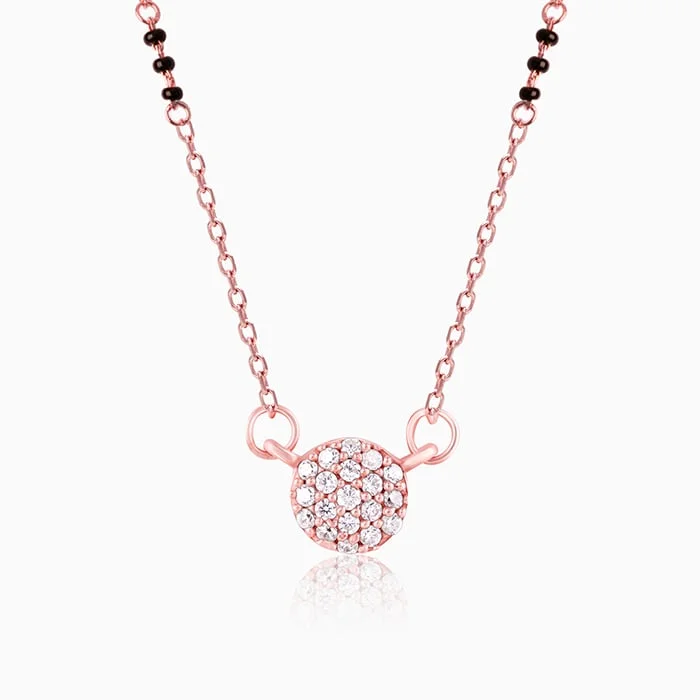 Rose Gold Zircon Embellished Mangalsutra