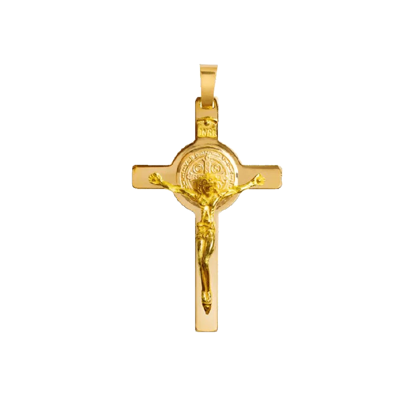 SAINT BENEDICT - CRUCIFIX PENDANT - YELLOW GOLD