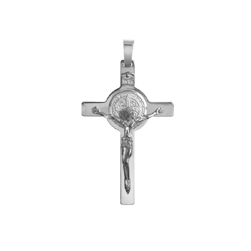 SAINT BENEDICT - CRUCIFIX PENDANT - SILVER