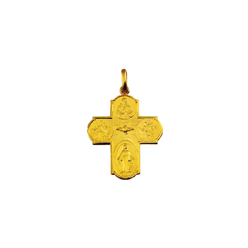 SCAPULAR - CROSS PENDANT - VERMEIL SILVER