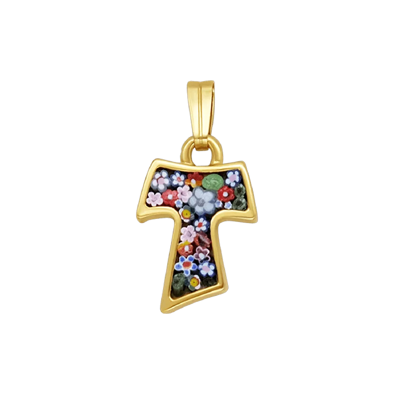 TAU PENDANT - MICROMOSAIC JEWELRY - GOLDEN SILVER