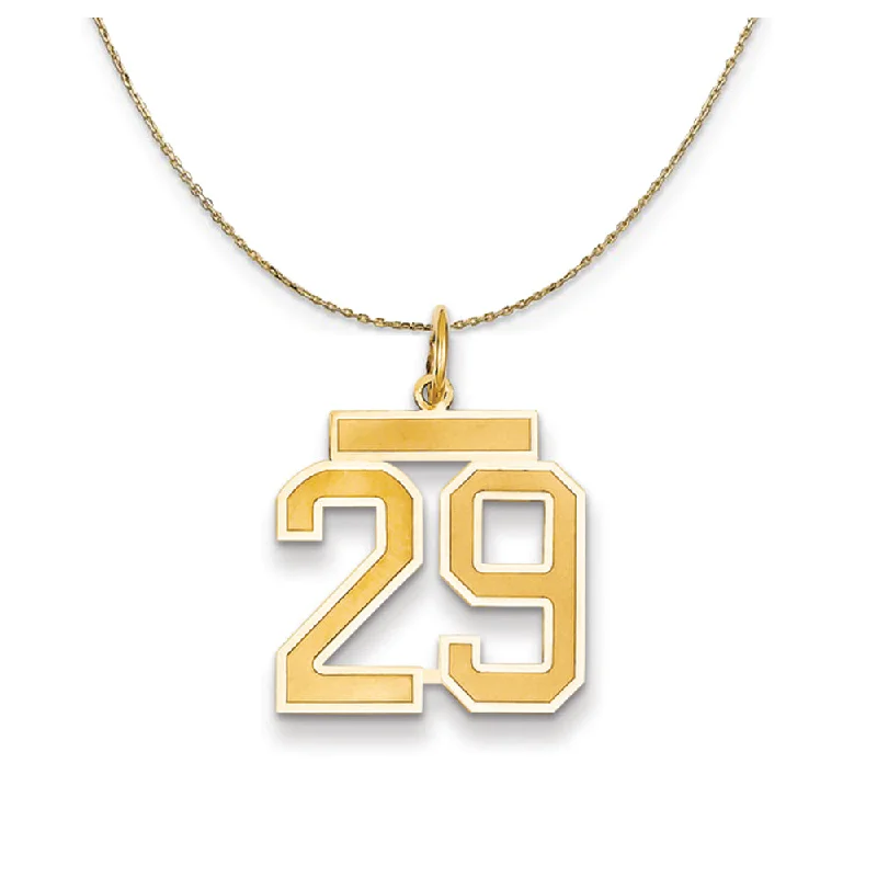 14k Yellow Gold, Jersey, Med Number 29 Necklace