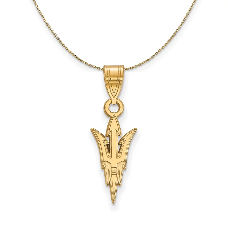 14k Yellow Gold Arizona State Medium Logo Necklace