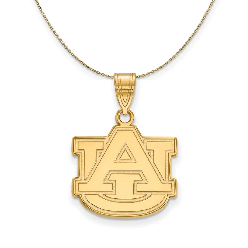 14k Yellow Gold Auburn U Medium 'AU' Necklace